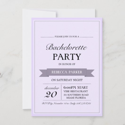 Invitation de Poster vintage violet (Devant)