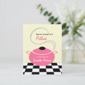 Invitation de Potluck - cuisine blanche et rose (Debout devant)