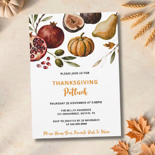 Invitation de potluck de Thanksgiving pour la réco