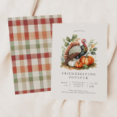 Invitation de Potluck Friendsgiving Vintage Dinde