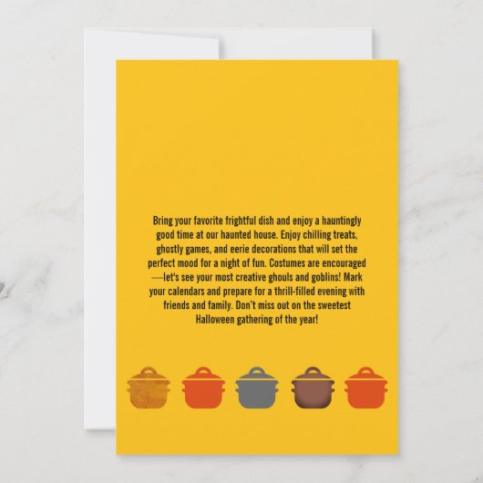 Invitation de Potluck Halloween Spooktacular (Dos)