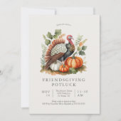 Invitation de Potluck pour l'Action de Grâce Vinta (Devant)