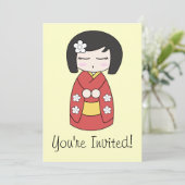 Invitation de poupée de Kokeshi (Debout devant)