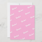 Invitation de poupée rose chaud, Fashion Doll Part (Dos)