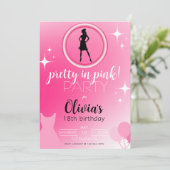 Invitation de poupée rose / Invitation de bachelor (Debout devant)