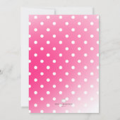 Invitation de poupée rose / Invitation de bachelor (Dos)