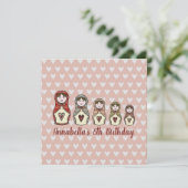 Invitation de poupée russe personnalisée Matryoshk (Debout devant)