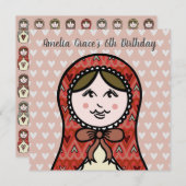 Invitation de poupée russe personnalisée Matryoshk (Devant / Derrière)