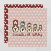 Invitation de poupée russe personnalisée Matryoshk (Devant / Derrière)