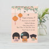 Invitation de poupées de Kokeshi (Debout devant)