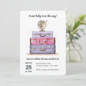 Invitation de pourpre de baby shower de thème de (Debout devant)