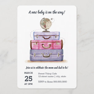 Invitation de pourpre de baby shower de thème de