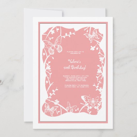 Invitation de prairie papillon (Devant)