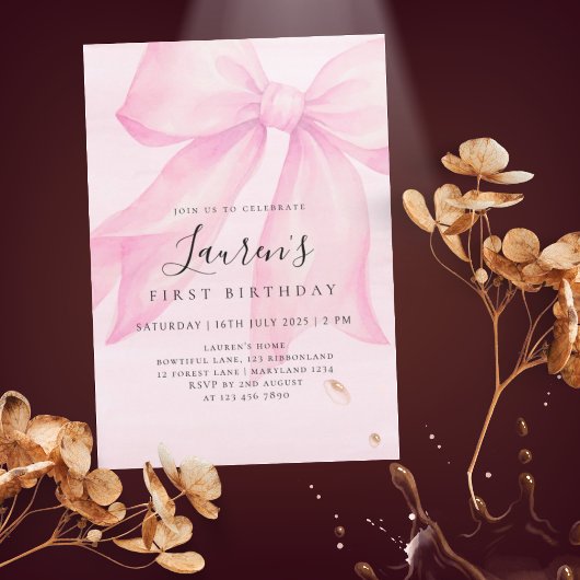 Invitation de premier anniversaire à l'archet aqua