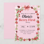 Invitation de premier anniversaire Berry Sweet (Devant / Derrière)