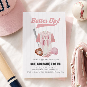 Invitation de premier anniversaire de baseball Bat