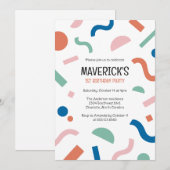 Invitation de premier anniversaire de bébé aux for (Devant / Derrière)