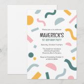 Invitation de premier anniversaire de bébé aux for (Devant / Derrière)