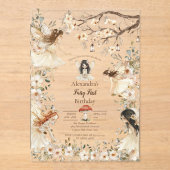 Invitation de premier anniversaire de fée florale (Recto)