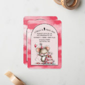 Invitation de premier anniversaire de fille de sou (Devant/Arrière en situation)