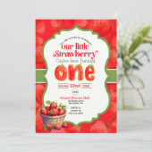 Invitation de premier anniversaire de fraise (Debout devant)