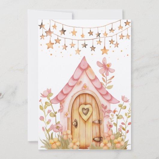 Invitation de premier anniversaire de la fée de fo (Dos)