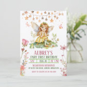 Invitation de premier anniversaire de la fée de fo (Debout devant)