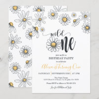 Invitation de premier anniversaire de marguerite -