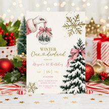 Invitation de premier anniversaire d'hiver | C élé