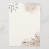 Invitation de premier anniversaire d'hiver neutre  (Dos)