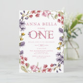Invitation de premier anniversaire floral (Debout devant)