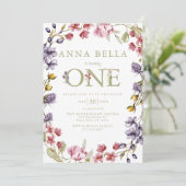 Invitation de premier anniversaire florale (Debout devant)