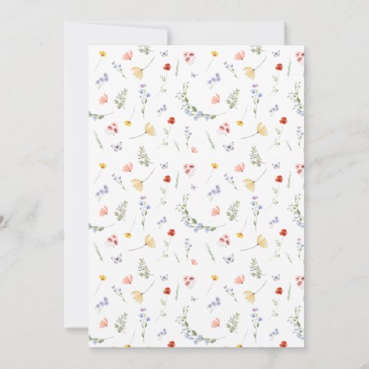 Invitation de premier anniversaire florale de lapi (Dos)