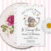 Invitation de premier anniversaire florale de lapi