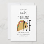 Invitation de premier anniversaire moderne taco (Devant)