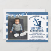 Invitation de premier anniversaire nautique (Devant)