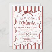 Invitation de premier anniversaire Oh What Fun Rou (Devant)