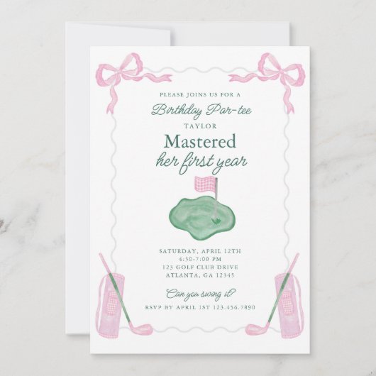 Invitation de premier anniversaire par personne (Devant)