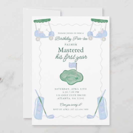 Invitation de premier anniversaire par personne (Devant)