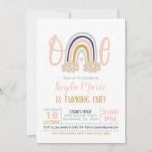 Invitation de premier anniversaire Rainbow moderne (Devant)