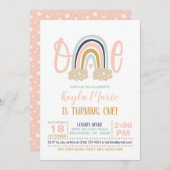 Invitation de premier anniversaire Rainbow moderne (Devant / Derrière)