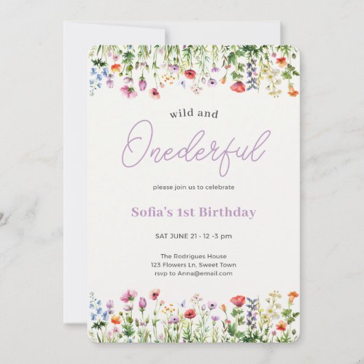 Invitation de premier anniversaire sauvage et extr (Devant)