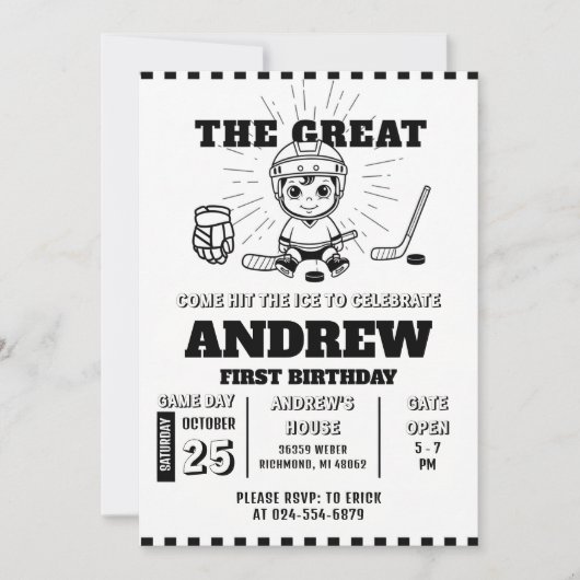 Invitation de premier anniversaire sur le thème de (Devant)