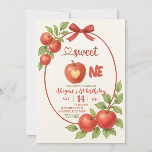 Invitation de premier anniversaire Sweet One sur l (Devant)