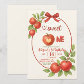 Invitation de premier anniversaire Sweet One sur l (Devant / Derrière)