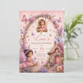 Invitation de première année de fée, forêt rose (Debout devant)