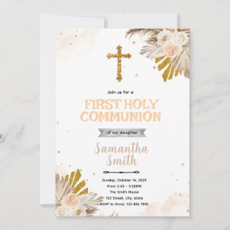 Invitation de première communion bohème