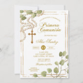 Invitation de première communion catholique Rosair (Devant)