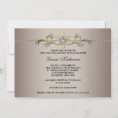 Invitation de première communion dorée pour filles (Dos)