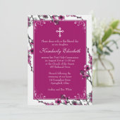 Invitation de première communion en fleurs de ceri (Debout devant)